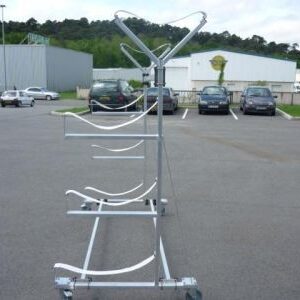 CHARIOT ALU PORTE 4 CANOES - - PRESENTOIR SUR ROULETTES