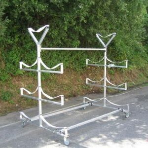 CHARIOT ALU PORTE 7 CANOES - - PRESENTOIR SUR ROULETTES
