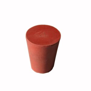 BOUCHON CONIQUE CAOUTCHOUC - ROUGE D18X13 H22MM