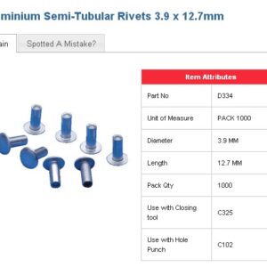 RIVET ALU A FRAPPER 3.9*12.7