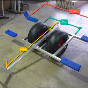 CHARIOT ALU CATA  2 ROUES 7624 - PATINS BLEUS CATA 10 FT