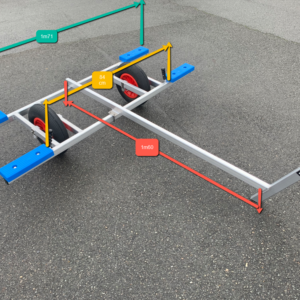 CHARIOT ALU CATSY 2 ROUES 400 - PATINS BLEUS CATA 12 FT